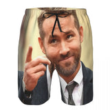 Ryan Reynolds Men's Beach Shorts Fitness Quick-drying Swimsuit Funny Street Fun 3D Shorts