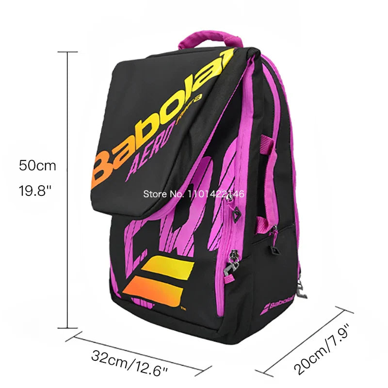 Original Babolat Pure Strike Tennis Backpack For Women Men Racket Bag Holds Up For 2 Rackets Foldable