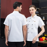 Chef Uniform Restaurant Kitchen Jacket Cooking Bakery Short/full Sleeve Plus Size Catering Food Service Breathable Collar Coat