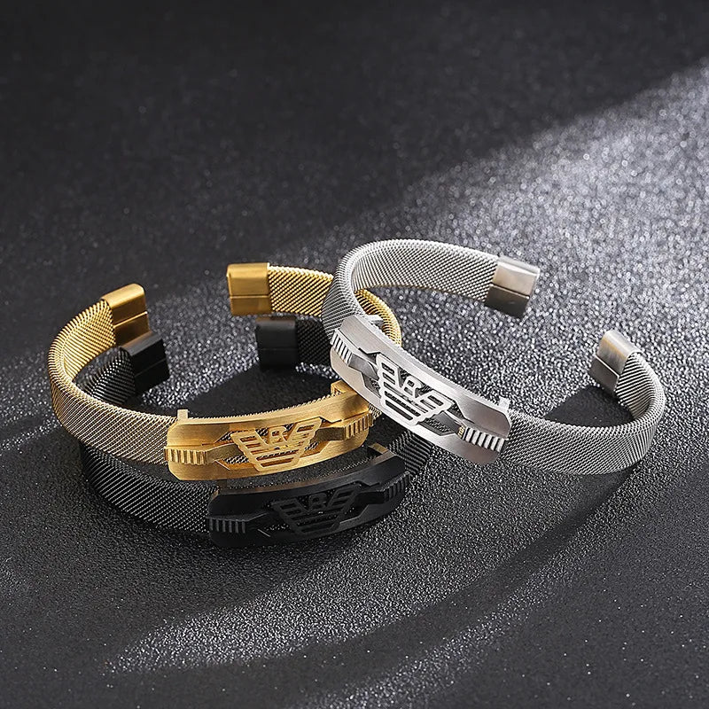 Featured Premium 316l Stainless Steel Hip Hop Creative Hollow Men's Bangle Brace