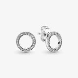 925 Sterling Silver Hot Moments Charms Sparkling Sun Moon Hoop Earrings for Women Infinity Stud Earrings Two-tone Hearts Jewelry