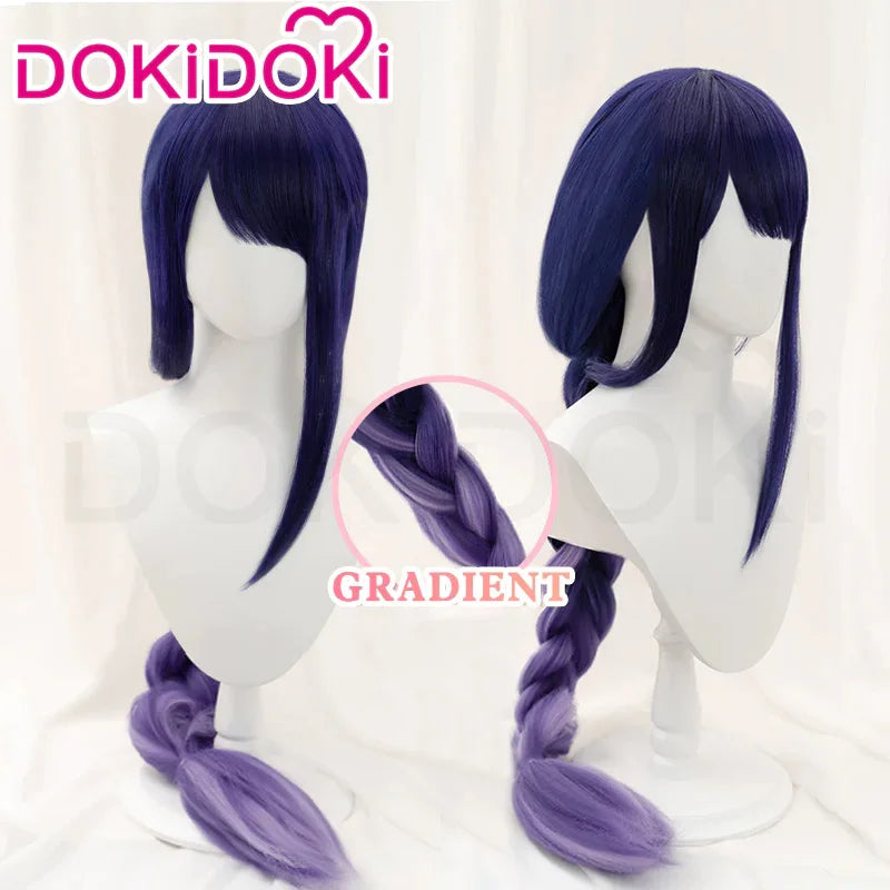 Raiden Shogun Baal Wig Gradient Dyeing Wig Game Genshin Impact Cosplay DokiDoki Baal Cosplay Wig Christmas Free Cap