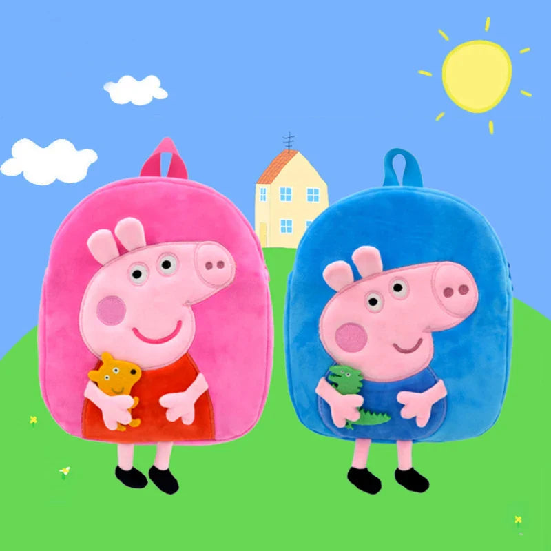 Peppa Pig Child Plush Backpack George Kindergarten Backpack Cartoon Shoulder Bag Girls Birthday Gifts Toys Toddler School Bags