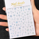 3D Gold Sun/Moon/Star Bronzing Nail Art Sticker 8*10cm Laser Star Moon Design Nail Decal Gold Silver Self-Adhesive Slider &*&