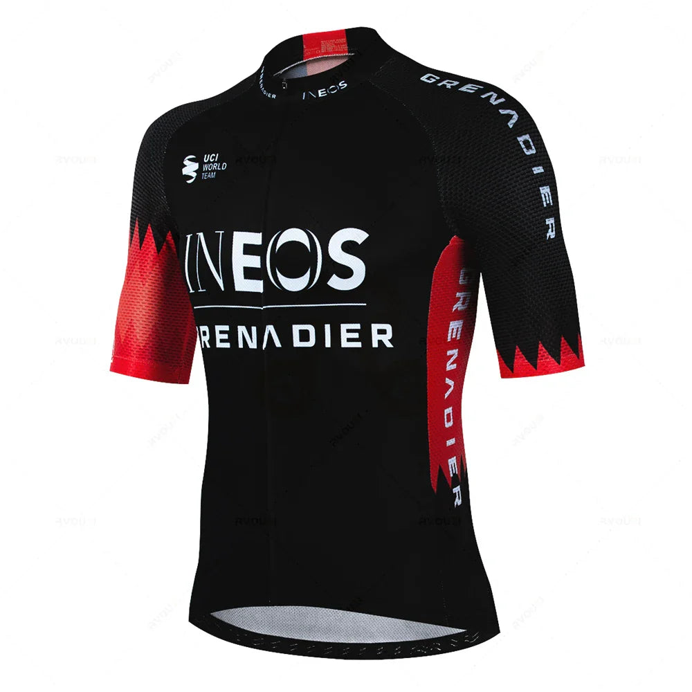 Ineos 2023 Men Short Sleeve Cycling Jersey Set Summer Bicicleta Clothing MTB Maillot Ropa Ciclismo Sportswear Blue Bicycle Suit