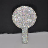 Luxury Diamond Hand Mirror Love Heart Mirror Female Handle Makeup Cosmetic Beauty Tools Handheld Vanity Make Up Mirror for Girls