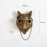 Antique Bronze Resin Animal Pendant Golden Deer Head Wall Storage Hook Up Background Wall Accessories Decorative Figurines