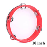 4/6/7/8/10 Inch Tambourine Drum Children Educational Tambourine Round Percussion For Party Dancing Toy Wooden Musical Instrument