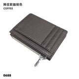 Personalize Initials Mini Wallet 100% Genuine Leather Zipper Coin Purse Card Holder For Men Women Custom Letters Gift Money Bag