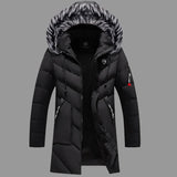 Men's Thick Fleece Winter Jacket Fashion Fur Hooded Warm Cooton Parka Male Solid Cotton Outwear Coats Windbreaker Plus Size 6XL