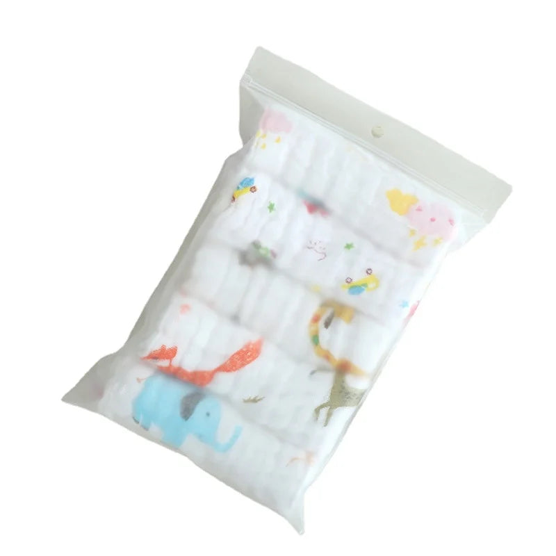 5pcs/lot Muslin 6 layers Cotton Soft Baby Towels Baby Face Towel Handkerchief Bathing Feeding Face Washcloth Wipe Burp Cloth