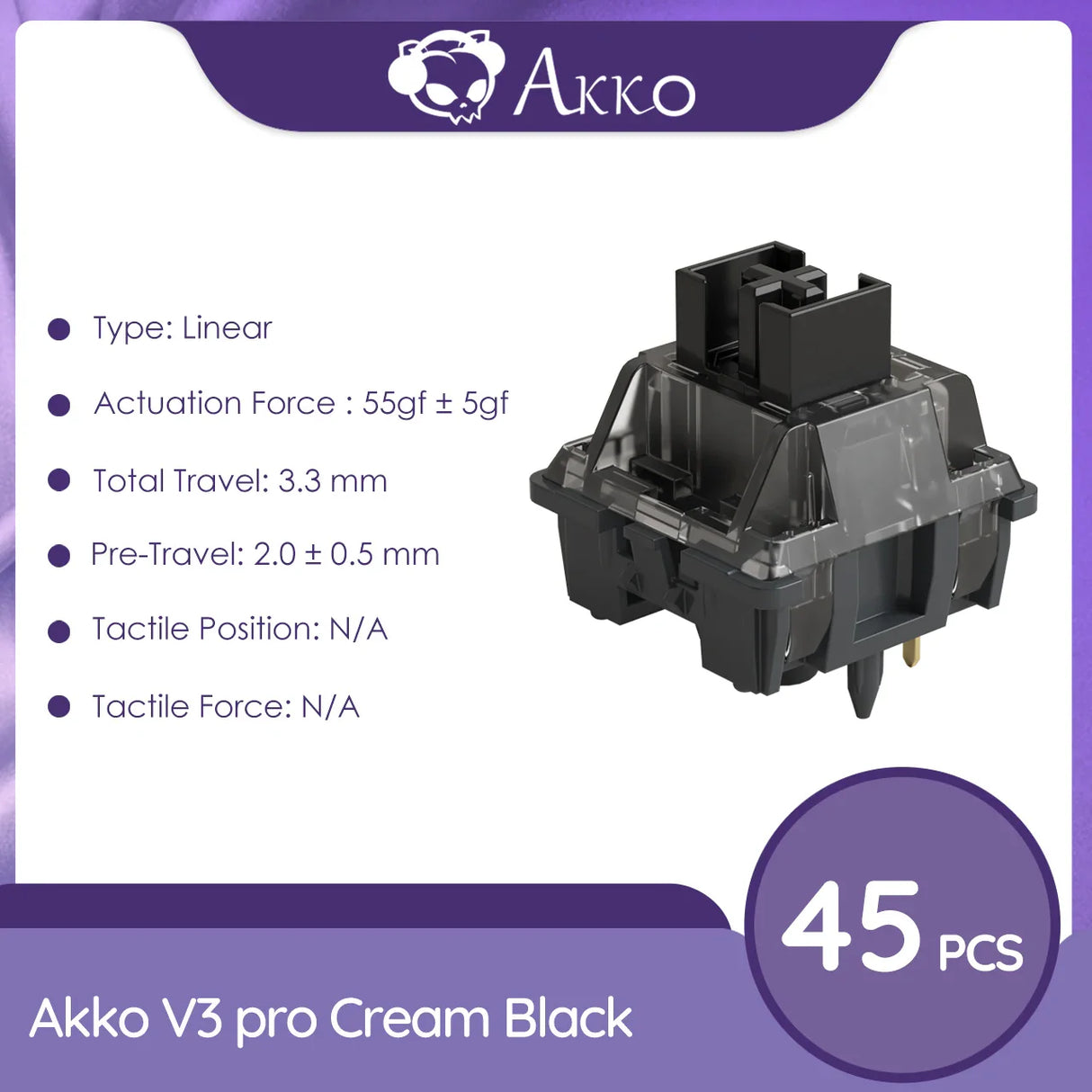 Akko V3 Pro Switches Tactile / Linear Switch for Mechanical Keyboard 45Pcs Pack Replaceable Outemu Gateron Cherry MX Keyswitch