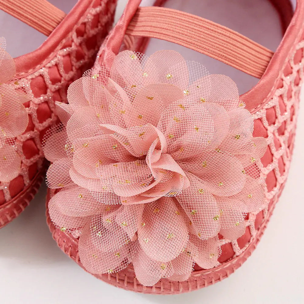 2023 Brand New Newborn Infant Baby Girl Summer Kids Shoes Soft Sole Crib Prewalker Toddler Anti-Slip Solid Floral First Walkers