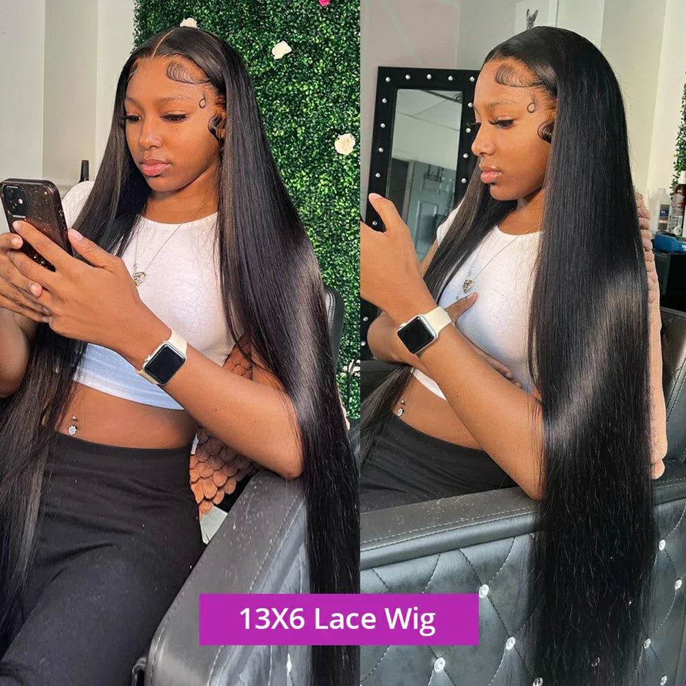 30 Inch Lace Front Wig Brazilian Bone Straight Human Hair Wig HD Transparent 13X6 Lace Frontal Wig 4X4 5x5 Closue Wigs For Women