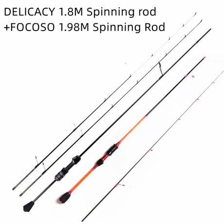 Mavllos Delicacy Solid Tip Bass Spinning Rod, Carbon Ultralight BFS Casting Rod Lure 0.6-8g/0.8-10g UL/L Tips Trout Fishing Rod