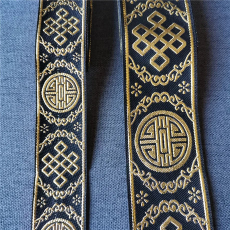 7 Meters 33mm 50mm Gold Silver Color Vintage Ethnic Embroidery Ribbon Boho Lace Trim For DIY Clothes Bag Embroidered Fabric