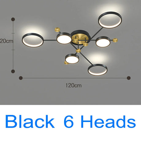 Modern Pendant Light LED Nordic Lamp Gold Black Hanging Chandelier Ceiling Lights Dimming Remote Control Lighting Fixture