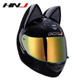 Motorcycle Full Face Helmet Cat Ear Helmet Women Moto Ear Helmets Personality Motorbike Helmet Motocross Capacete Casque