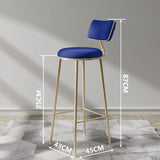 Nordic Bar Chair Light Luxury Home Golden Bar Stool Modern Simple High Chair Chair Back Bar Stool Balcony Restaurant Furniture