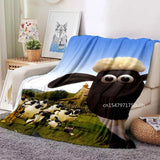 Cartoon Sheep S-Shaun Blanket Children Flannel Blanket Portable Home Travel Camping Sofa Picnic Blanket