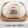 QJH 10PCS 100% Organic Cotton Yarn Pure/Mixed Color Yarn, Knitting Yarn - Crochet Yarn Soft 10 Strands Hank Yarn Machine Washabl