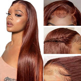 33# Auburn Reddish Brown Colored Bone Straight Human Hair Bundles with Closure 4x4 5x5 Lace Closure With Bundles and Frontal