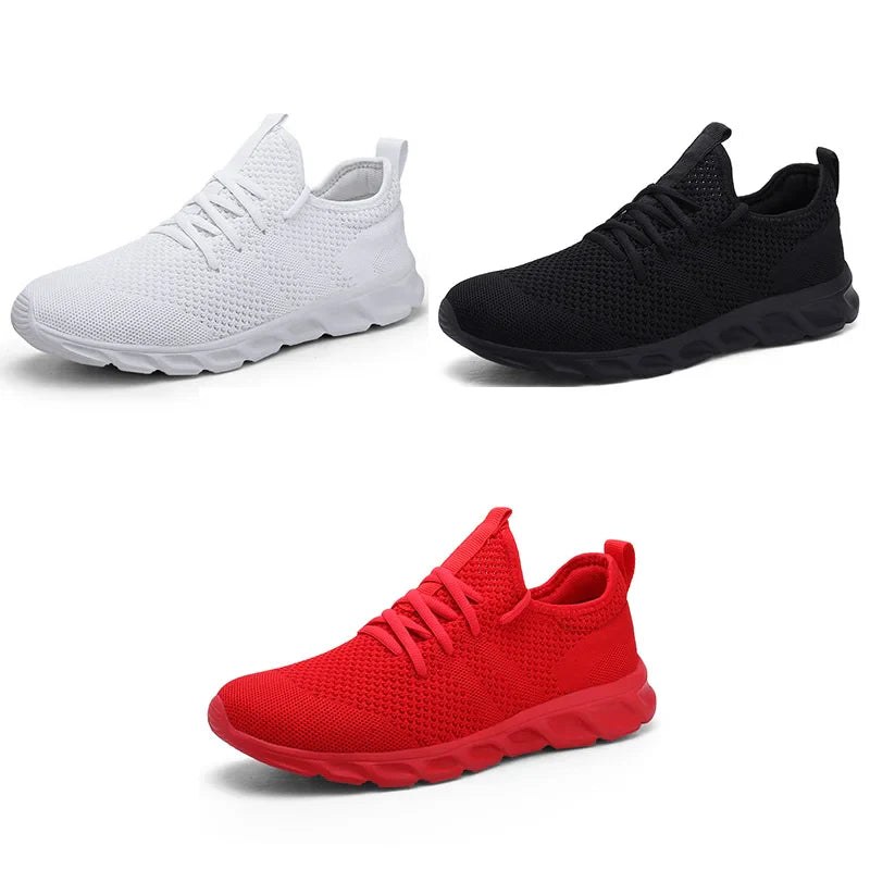 Fashion Couple Casual Sports Shoes Men Women Mesh Breathable Comfortable Jogging Trainer Shoes Outdoor Walking Black Sneakers