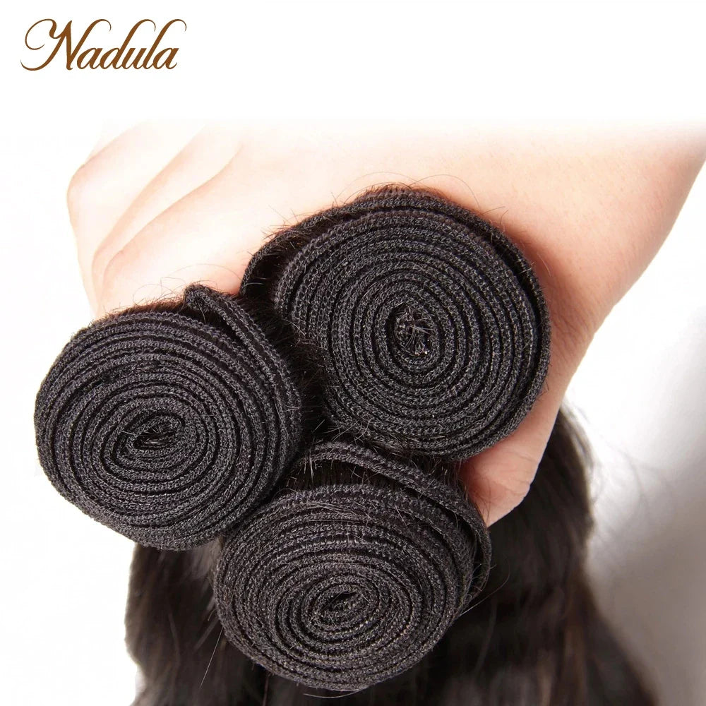 Nadula Body Wave Bundles With Closur 4x4 Closure With Bundles Indian Hair Bundles With Closure Free Part Middle Part/Three Part