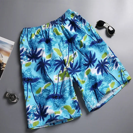 2023 NEW Summer Swim Shorts Plus Size For Men Flower Printed Beach Shorts Blue Borad Shorts gym Pants Swimming Surfing Dropship