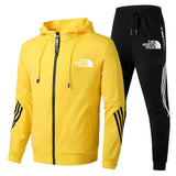 2024 Men's Winter Sports Suit Slim Fit Brand Sportswear Cardigan Long Sleeve High Quality Running 2 Piece Set +Sweatpants