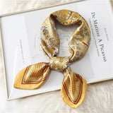 Silk Hair Scarf for Women Fashion Print Shawl Wraps Female Headband Neckerchief 70cm Hand Bag Wrist Foulard Neck Tie Echarpe