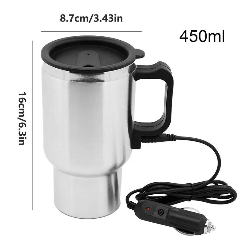 450ml Electric Coffee Mug Cup thermal Car Heating Cup 12V Travel Heating Stainless Steel Coffee Cup Car Electrical Appliances