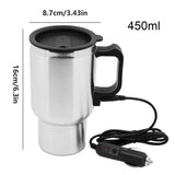 450ml Electric Coffee Mug Cup thermal Car Heating Cup 12V Travel Heating Stainless Steel Coffee Cup Car Electrical Appliances