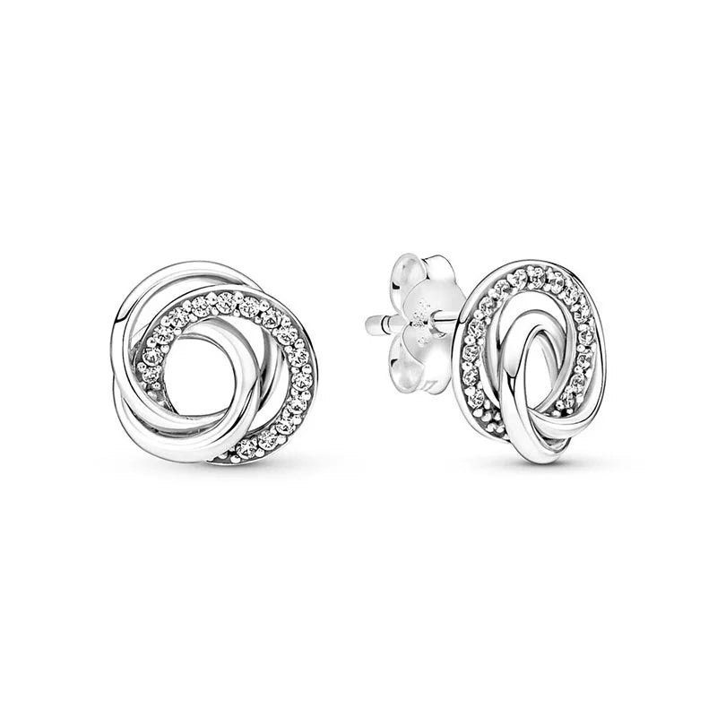 2022 New 925 Sterling Silver DIY Crochet Women's Earrings Heart Shaped Fine Jewelry Suitable As Gifts For Girlfriends