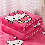 Sanrio Bedding Sheet Plush Cartoon Hello Kitty Blanket Air Conditioner Blanket Winter Woolen Blanket Quilt