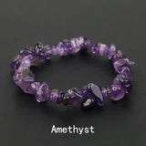 Natural Crystal Gemstone Irregular Energy Stone Bracelet Beads Chips Jewelry Amethys Aquamarine Rose Quartz Bracelets for Women