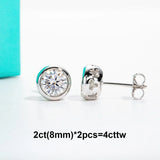 AnuJewel D Color Moissanite Bezel Stud Earrings 18K Gold Plated Pendant Necklace 925 Sterling Silver Jewelry Set Customs Jewelry