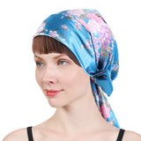 New Women Satin Night Sleeping Cap Head Wrap Bowknot Turban Pre-Tied Fitted Bandana Chemo Caps Nightcap Hair Loss Bonnet Hat