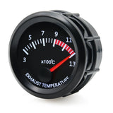 2" 52MM Exhaust Gas Temp Gauge Racing Meter White LED EGT Auto Car 3~13X100℃ EGT Temperature Meter+Sensor for Gasoline Car 12V