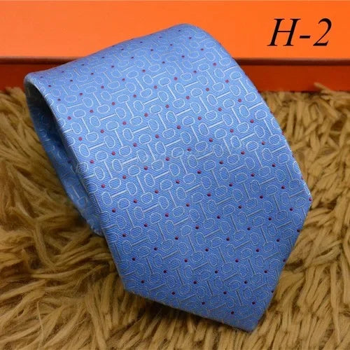 2024 new H Family 100% Silk Tie Creative Stripe Gift for Work Wedding 8cm Suit Accessories necktie  bowties  collared shirt