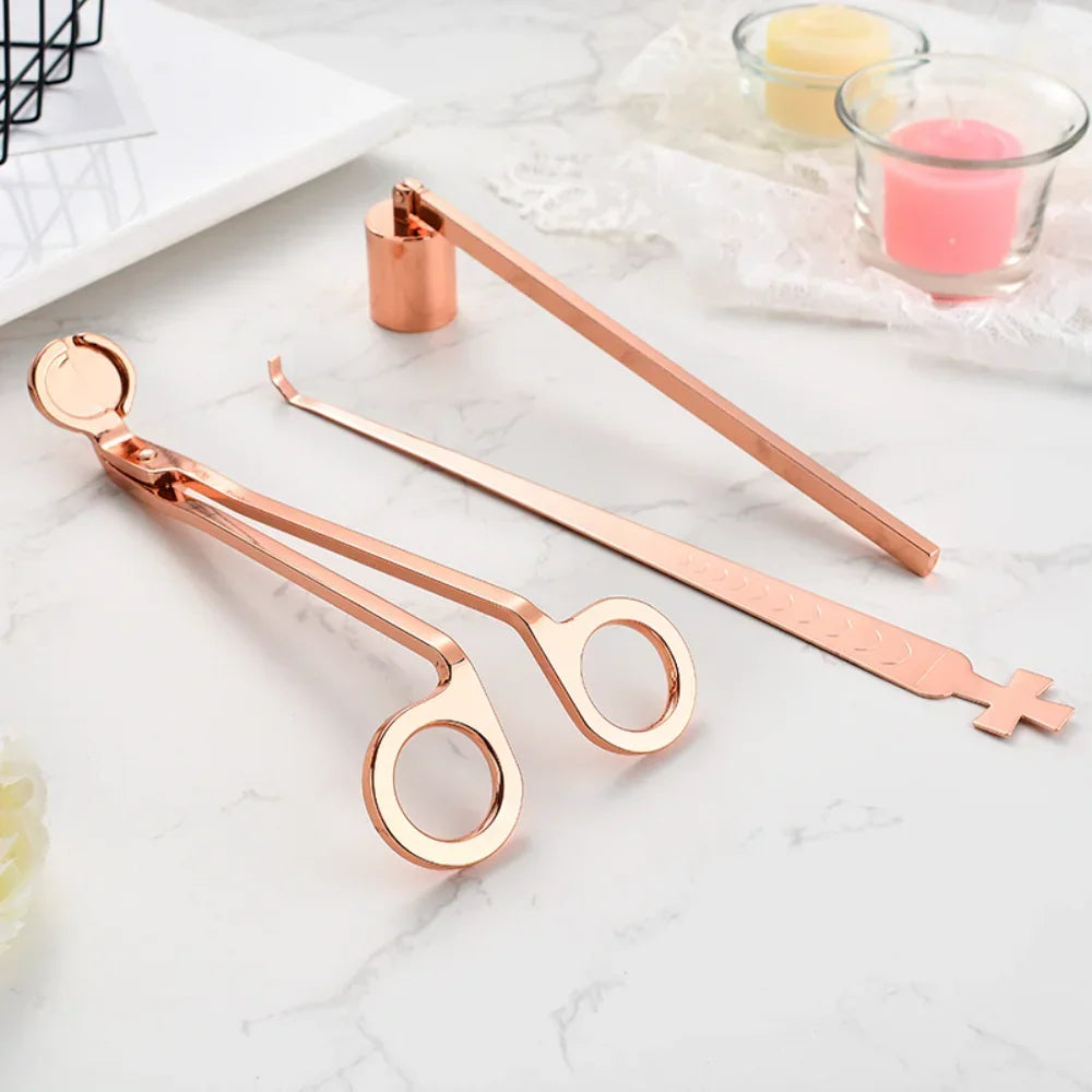 New Candle Scissors Wick Trimmer Cutter Set Stainless Steel Modern Simple Aromatherapy Candle Tool Cover Candle Holder Tool Set