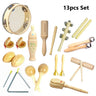 Toddlers Music Toys Set Castanet Sand Hammer Tambourine Triangle Double Ringer Orff Percussion Instrument Sets Montessori Toys