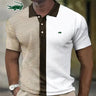 Men's Embroidery Brand Stripe Spliced Polo Shirt Spring/Summer Fashion Casual Outdoor Sports Breathable Short Sleeve T-shirt