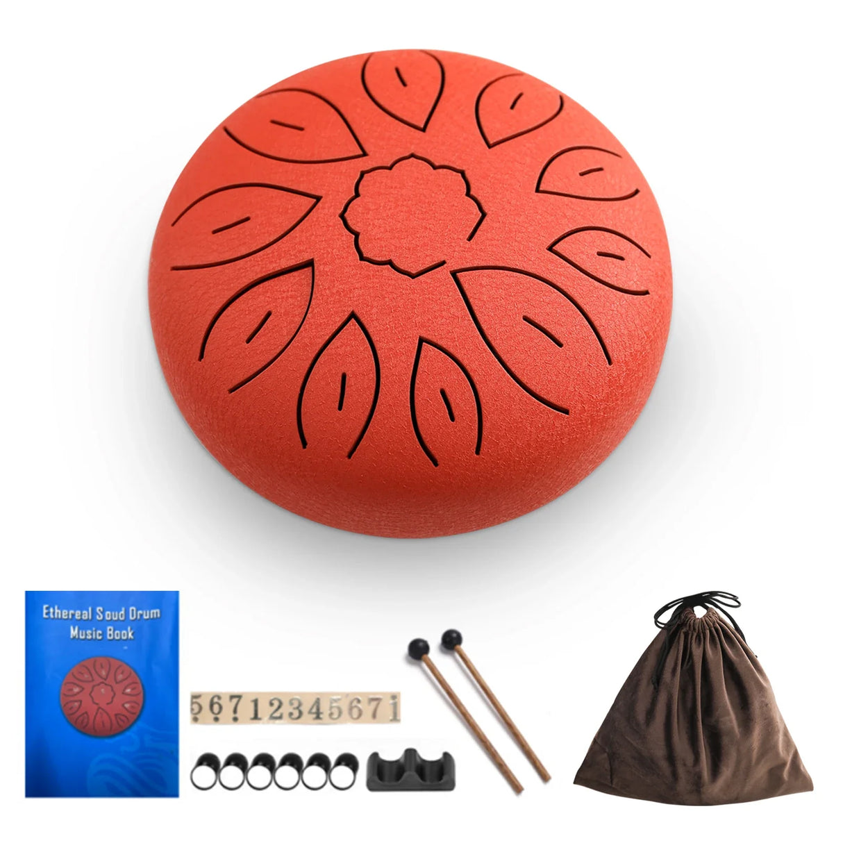 6-Inch Steel Tongue Drum 11 Notes Handpan Drum C Key Drum Mallet Finger Picks Percussion Musical Instruments for Meditation Yoga