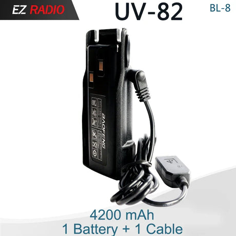 Baofeng UV 82 Battery BL-8 Walkie Talkies Ham Radio 2800mAh Enlarge 3800mah UV82HX Battery UV-8D UV-82HP UV-89 Radio Accessories