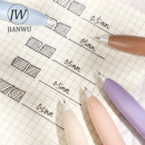 JIANWU 5 Pcs/set Kawaii 0.5mm Black Pangdundun Pocket Press Gel Pen Set Smooth Writing Creative DIY Student Supplies Stationery