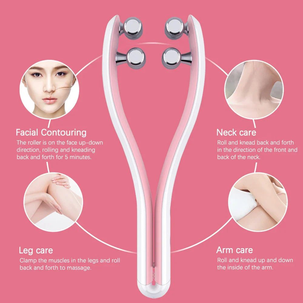 EMS Face Lifting Roller RF Double Chin V Face Shaped Facial Massager Jaw Cheek Thin Slimming Facial Lift Up Belt Skin Care Tool