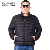 Plus Size 11XL Men's Puffer Jackets 2023 New Autumn Winter Lightweight Packable White Duck Down Fat Casual Coats Feather Parka