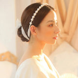 Bridal Sweet Headband Headpieces Banquet Pearls Headdress Simple Chain Hair Vine For Banquet Wedding Masquerade Hair Jewelry