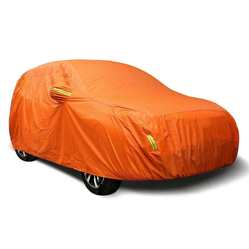 Universal Orange Car Cover Outdoor Sun Dust UV Protection Full Car Cover Waterproof Protector for BMW Audi Honda Hyundai KIA